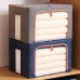 IPRee 24L 66L 100L Foldable Storage Box Portable Large Capacity Travel Cotton Linen Sundry Box Double Door Visible Stackable Outdoor Storage Box