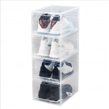 1 Piece Plastic Shoe Box Thicken PP Transparent Filp Cover Shoes Storage Racks Stackable Organizer Drawer Sneaker Shoe Case