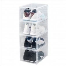 1 Piece Plastic Shoe Box Thicken PP Transparent Filp Cover Shoes Storage Racks Stackable Organizer Drawer Sneaker Shoe Case