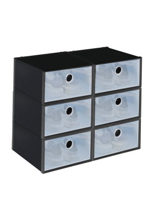 KING DO WAY 6 Pcs Shoe Storage Box Sturdy PP ABS Material Easy to Assemble and Stack Saving Living Room Space