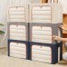 IPRee 24L 66L 100L Foldable Storage Box Portable Large Capacity Travel Cotton Linen Sundry Box Double Door Visible Stackable Outdoor Storage Box