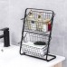 Double Layers Wire Market Basket Stand Storage Shelf Organizer for Fruit Vegetables Toiletries Household Bedroom