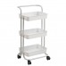 3 Layer Kitchen Storage Rack Shelf with Wheels Slim Slide Tower Movable Assemble Plastic Shelf for Kitchen Bathroom Shelf