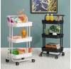 3 Layer Kitchen Storage Rack Shelf with Wheels Slim Slide Tower Movable Assemble Plastic Shelf for Kitchen Bathroom Shelf