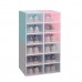 4PCS Shoe Storage Box Stackable Foldable Plastic Transparent Case Organize