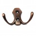 Retro Clothes Double Hooks Coat Hat Robe Holder Wall Hanger Zinc Alloy