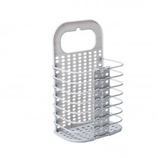 Household Bathroom Wall  Mounted Perforation  Free Folding Dirty Clothes Basket Toy Storage Basket  Grey