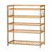 5 Tier Bamboo Shoe Rack Shoe Shelf with 8 Metal Side Hangers