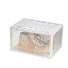 1 Piece Plastic Shoe Box PP Transparent Filp Cover Sneaker Shoes Storage Racks Stackable Organizer Drawer Shoe Case