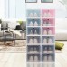 4PCS Shoe Storage Box Stackable Foldable Plastic Transparent Case Organize