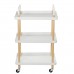 Square 3  story Nordic Movable Shelf Wrought Iron Living Room Tea Art Round Trolley Kitchen Bathroom Storage Rack