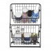 Double Layers Wire Market Basket Stand Storage Shelf Organizer for Fruit Vegetables Toiletries Household Bedroom