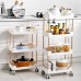 2 3 4 Tier Kitchen Shelf Bathroom Arrangement Rack Floor Rack Crevice Storage Shelf Movable Trolley with Wheel Storage Rack