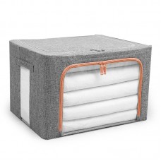 IPRee 24L 66L 100L Foldable Storage Box Portable Large Capacity Travel Cotton Linen Sundry Box Double Door Visible Stackable Outdoor Storage Box